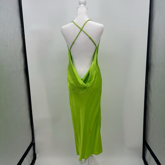 Rat & Boa Lima Dress Green Cowl Neck Long Slip Medium - Picture 4 of 8
